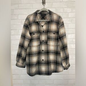 Laundry by Shelli Segal LA Plaid Thick Flannel Shacket Women's Size Large
